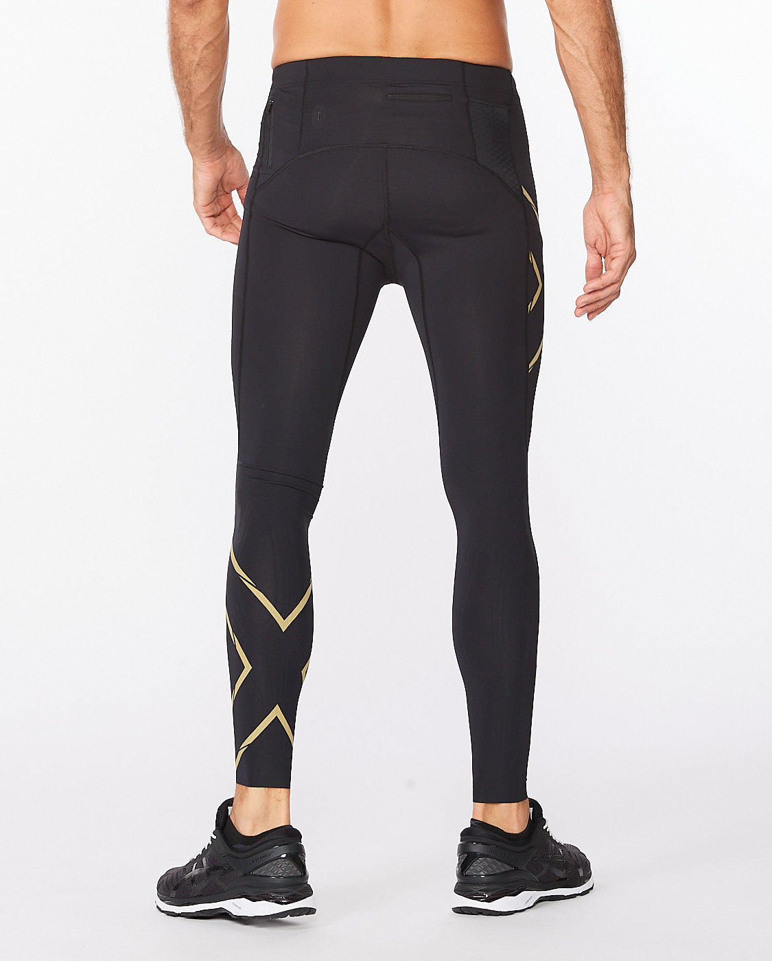 Light Speed Compression Tights, Black/Gold Reflective