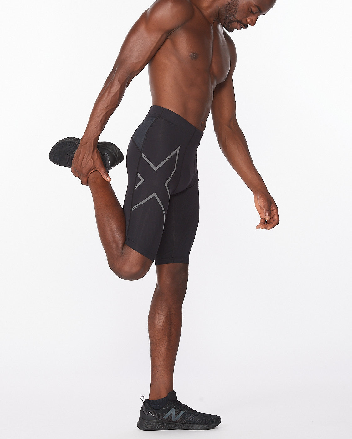 Light Speed Compression Shorts, Black/Black Reflective