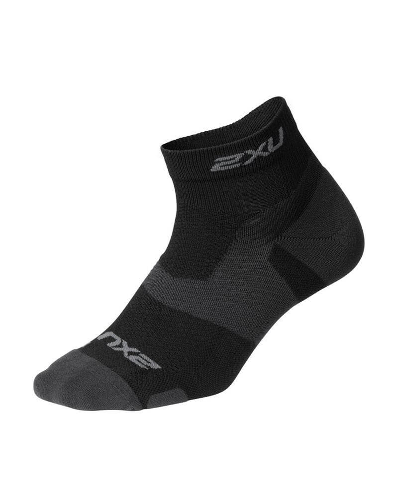 Vectr Light Cushion 1/4 Crew Compression Socks, Black/Titanium