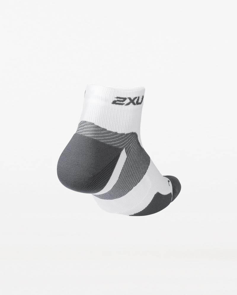 Vectr Cushion 1/4 Crew Compression Socks, White/Grey