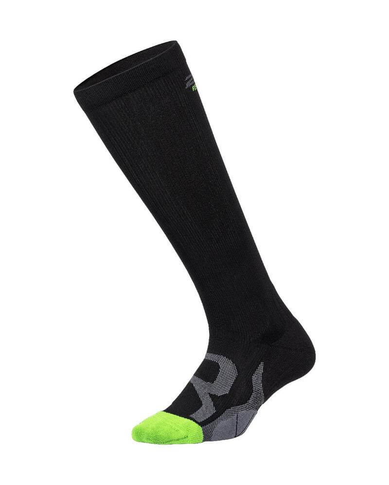 Knee Length Compression Socks For Recovery, Black/Grey