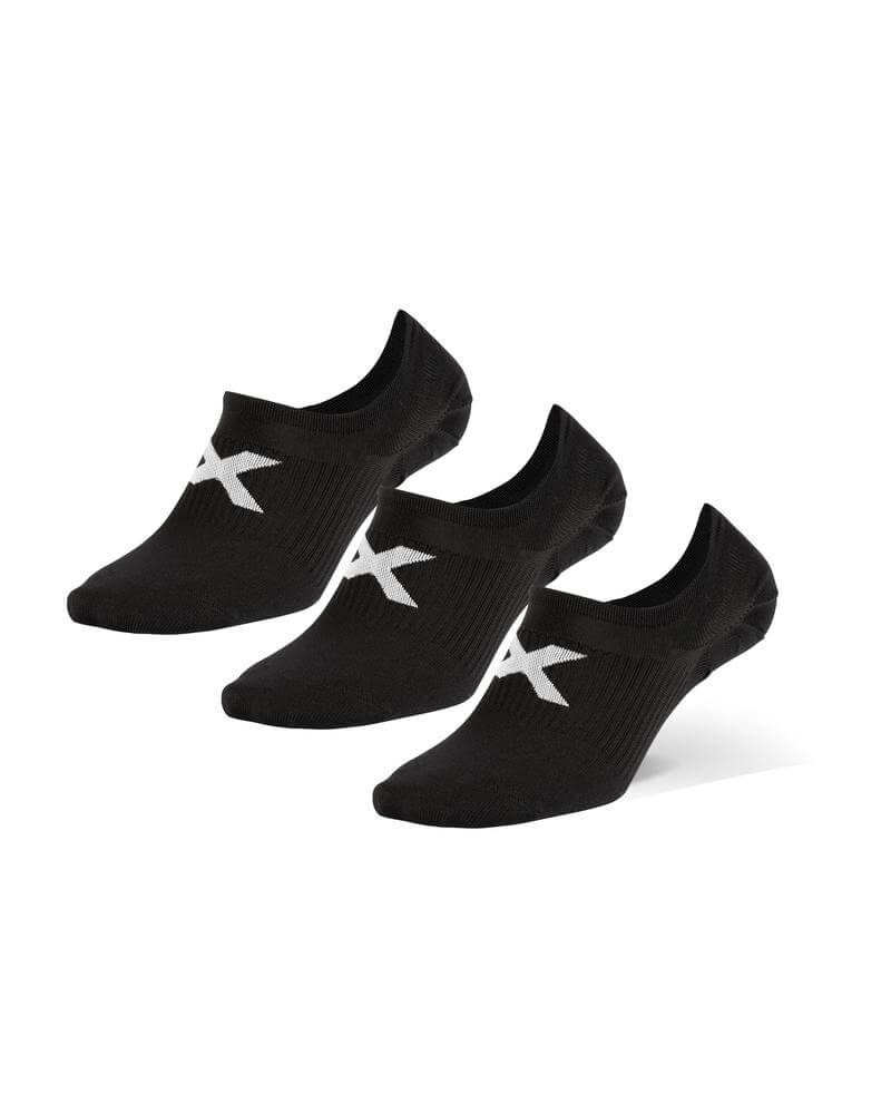 Invisible Socks 3 Pack, Black/White