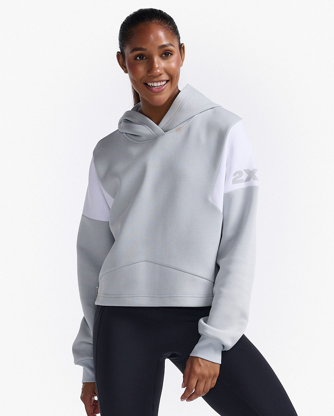 Form Spliced Crop Hoodie