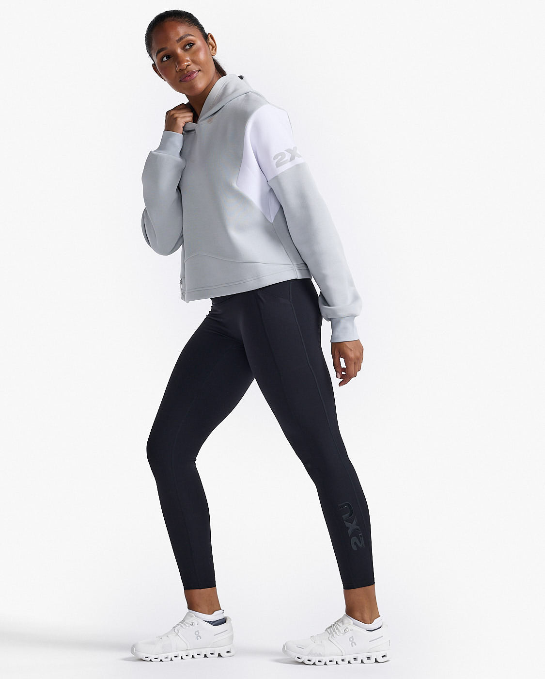 Form Spliced Crop Hoodie