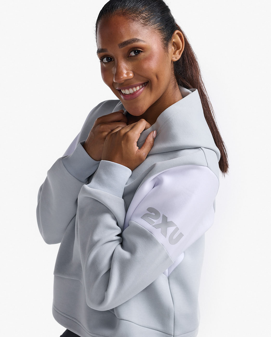 Form Spliced Crop Hoodie