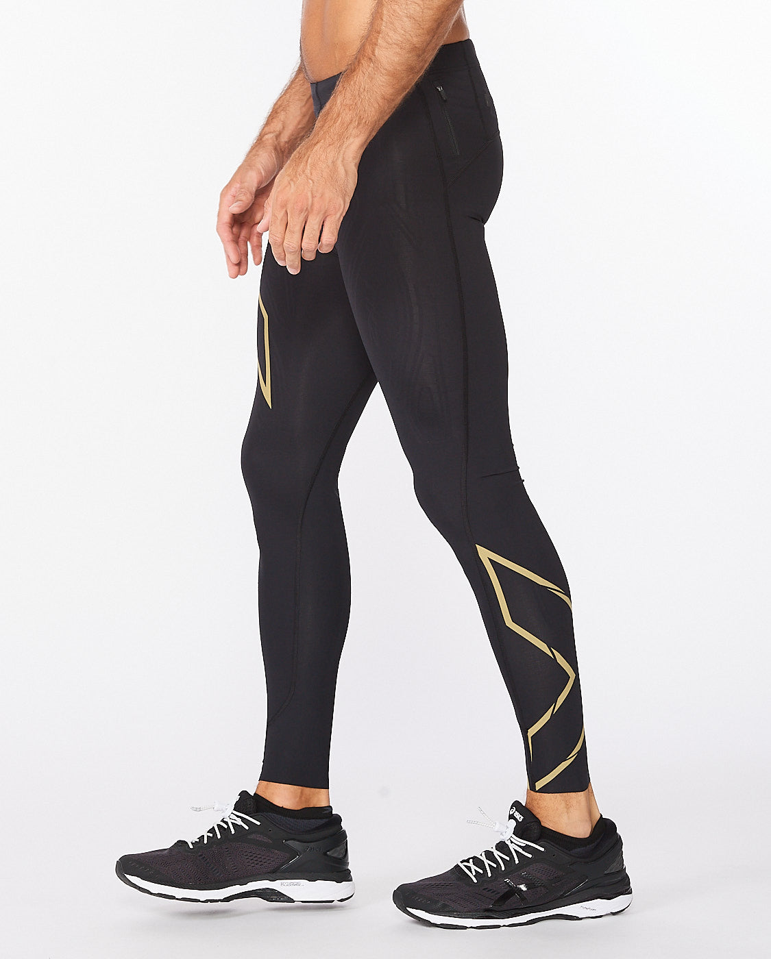 Light Speed Compression Tights, Black/Gold Reflective