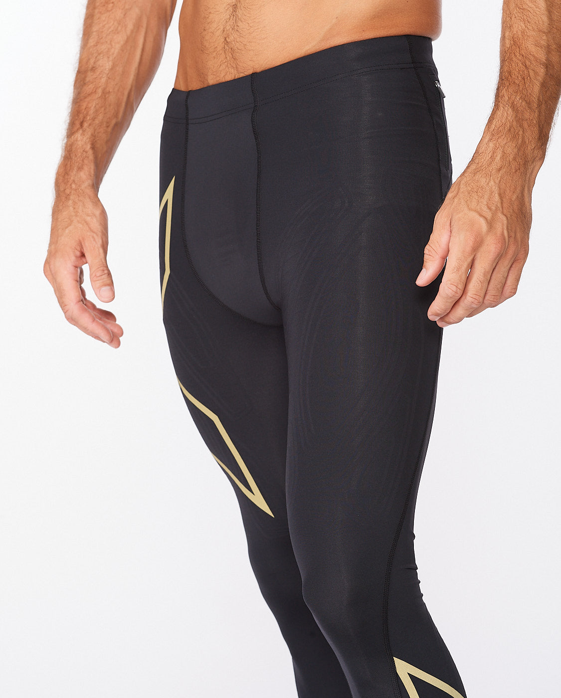 Light Speed Compression Tights, Black/Gold Reflective